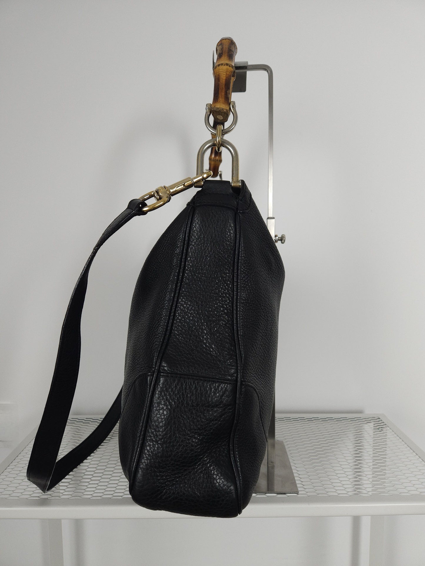 Gucci bamboo top handle hobo handbag with shoulder strap