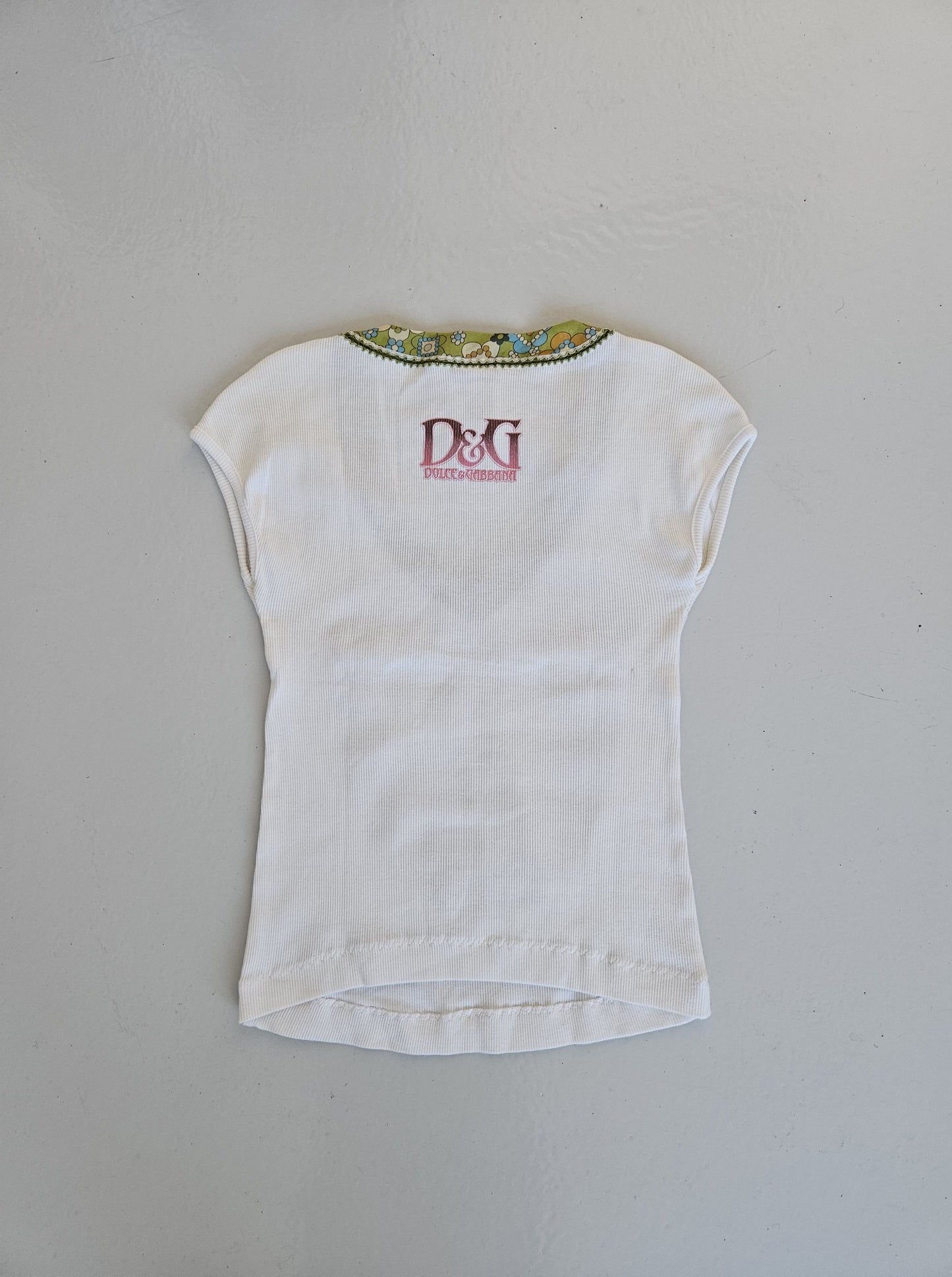 Archive y2k Dolce Gabbana Christine Croissant ribbed top
