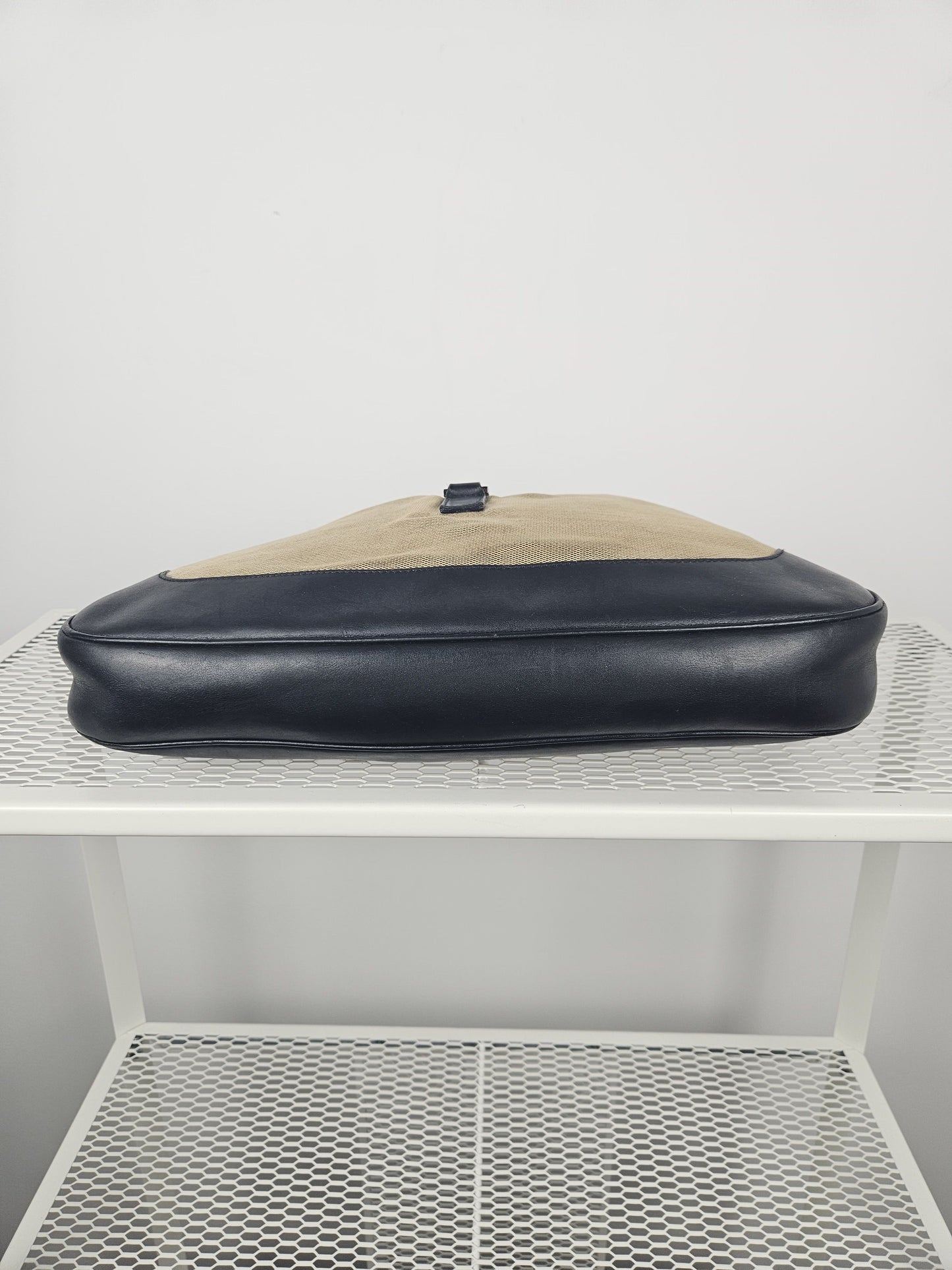 Vintage y2k Gucci Jackie canvas and leather hobo handbag