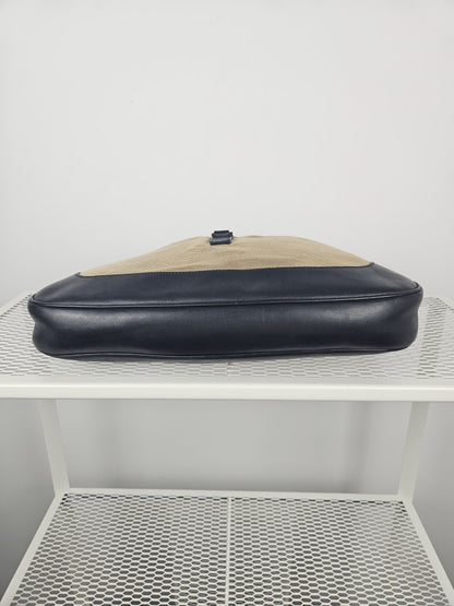 Vintage y2k Gucci Jackie canvas and leather hobo handbag