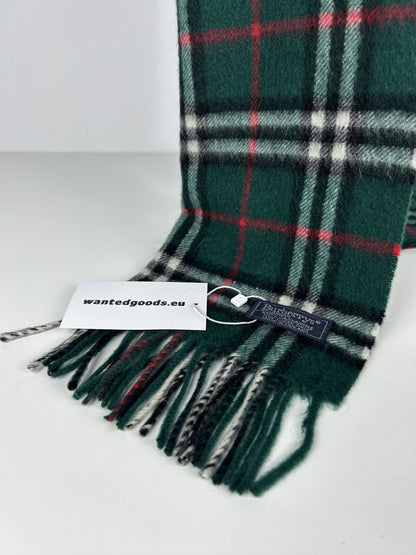 Vintage Burberry green nova check cashmere scarf