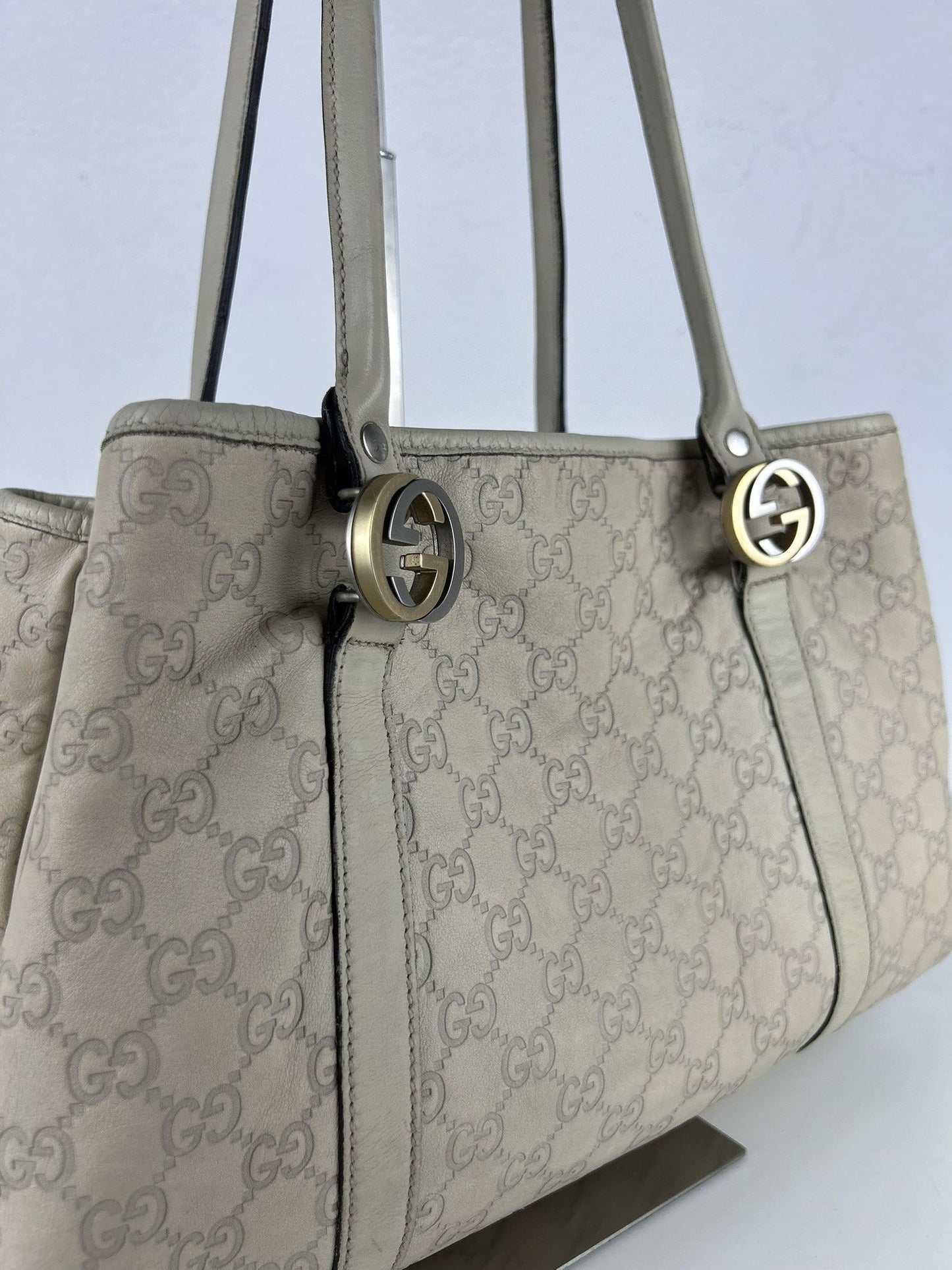 Gucci guccissima twins leather monogram tote bag