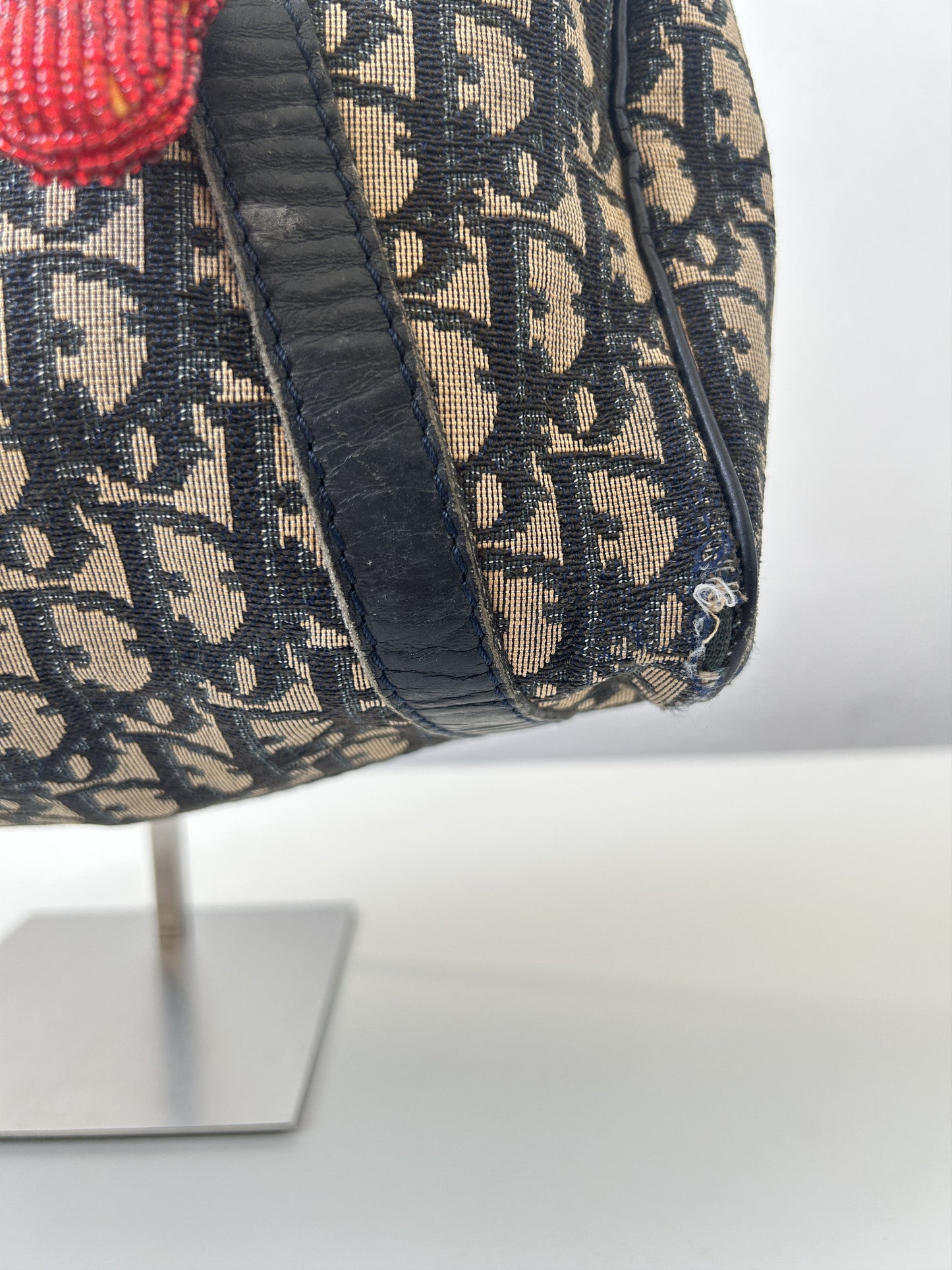 Vintage 80s customised Dior trotter oblique monogram canvas mini bowling bag