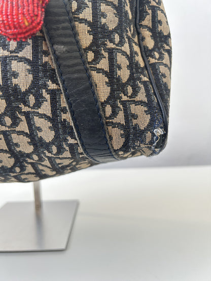 Vintage 80s customised Dior trotter oblique monogram canvas mini bowling bag