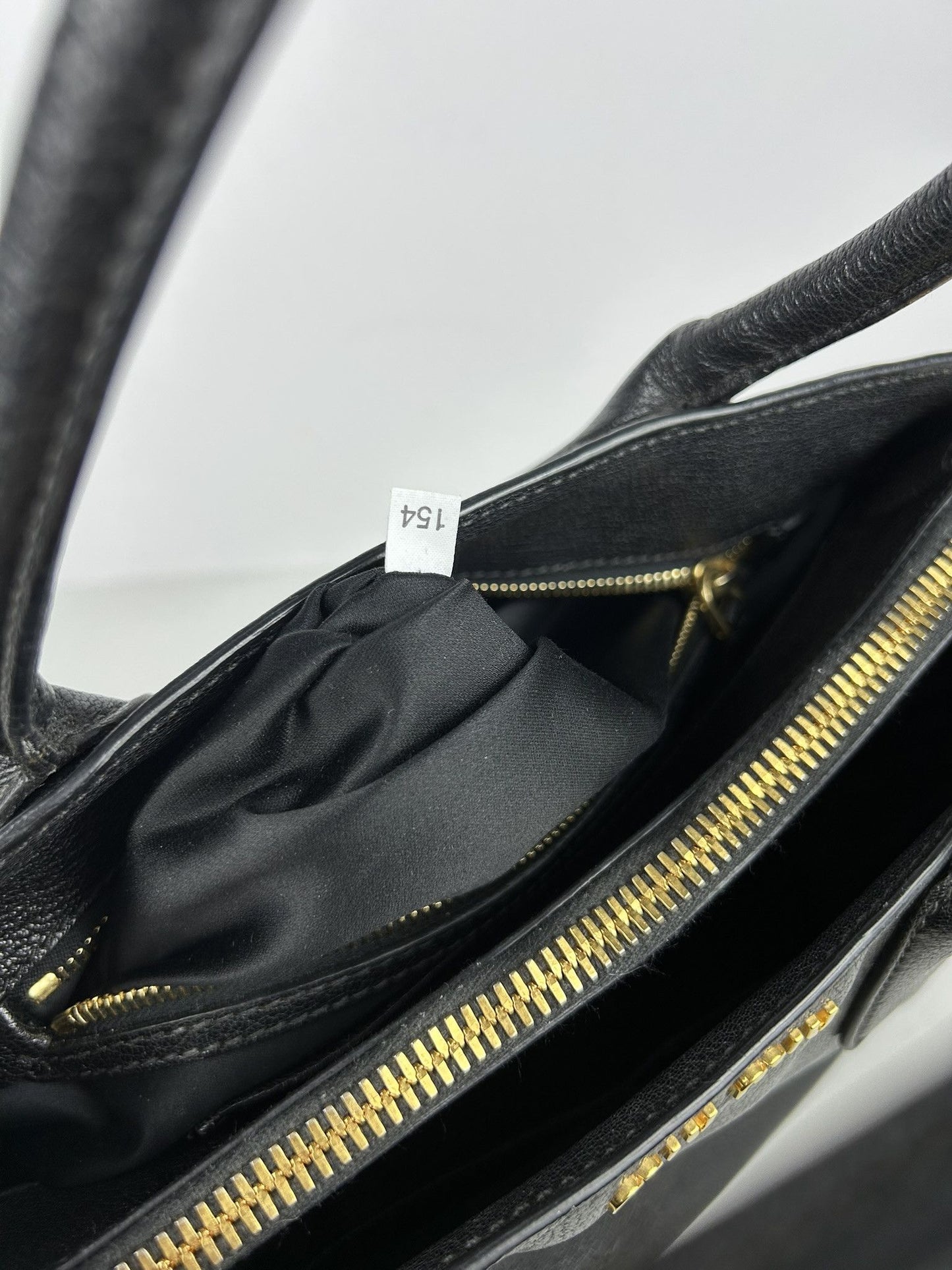 Miu miu madras leather tote bag