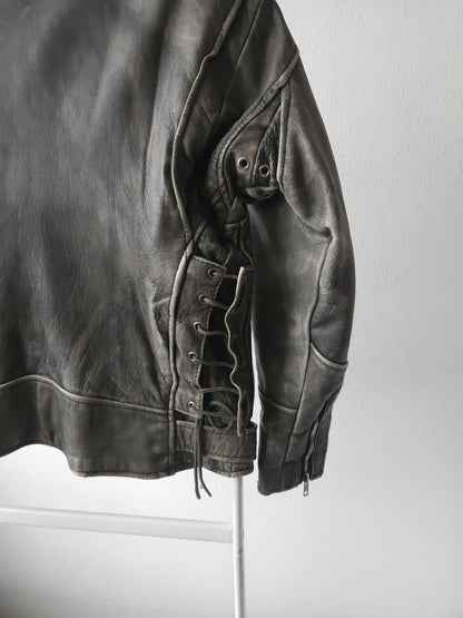 Vintage distressed ramones biker leather jacket
