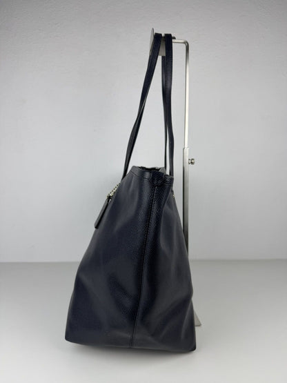 Coach crossgrain leather taxi tote dark navy