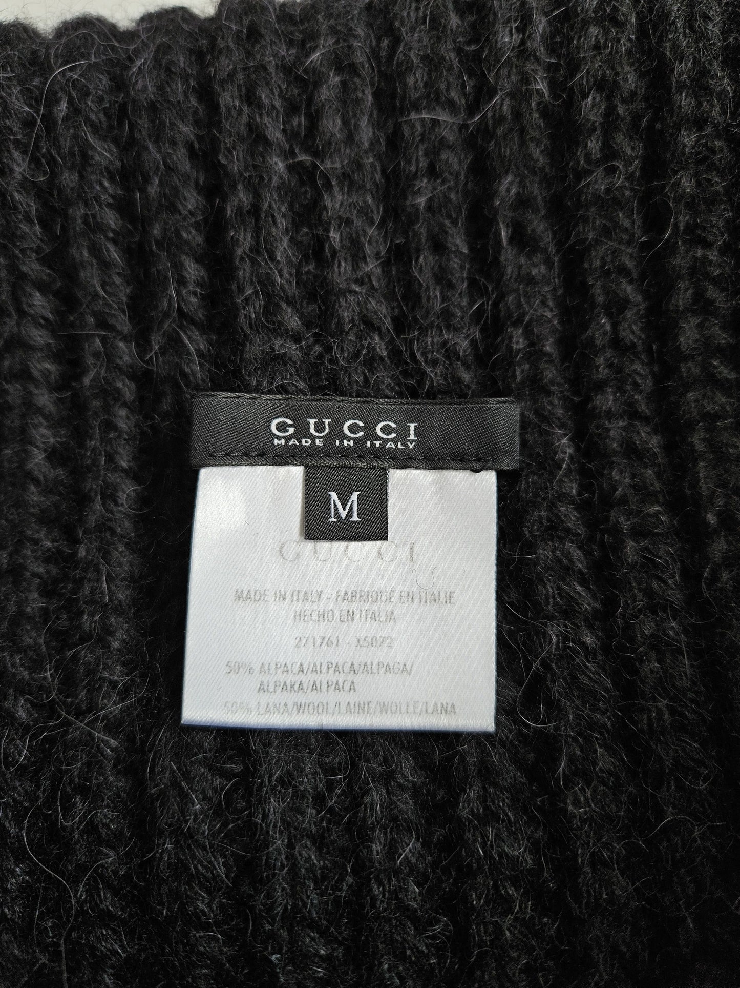 Gucci front zip fringed knit top/ skirt