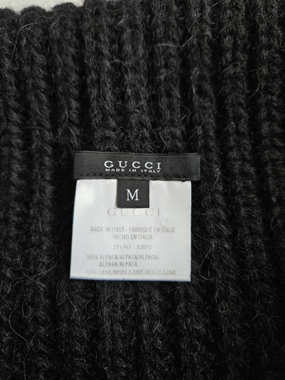 Gucci front zip fringed knit top/ skirt