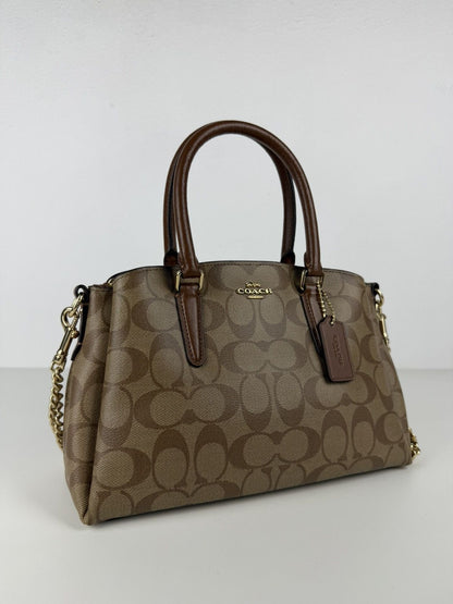 Coach coated signature mini sage carryall handbag
