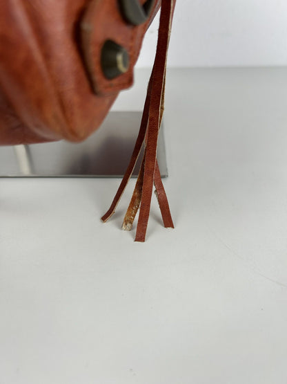 Balenciaga first bag in burnt red