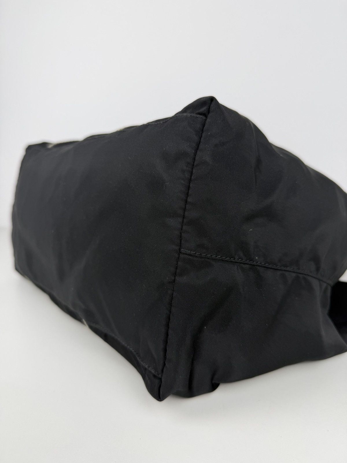 Prada tessuto nylon triangle logo tote bag