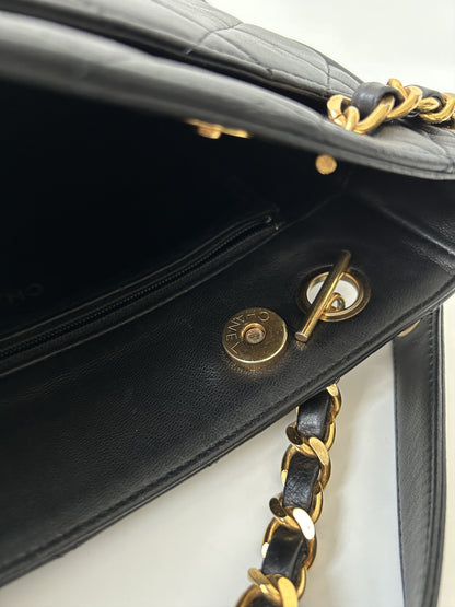 Vintage 90s chanel quilted lambskin matelasse shoulder bag