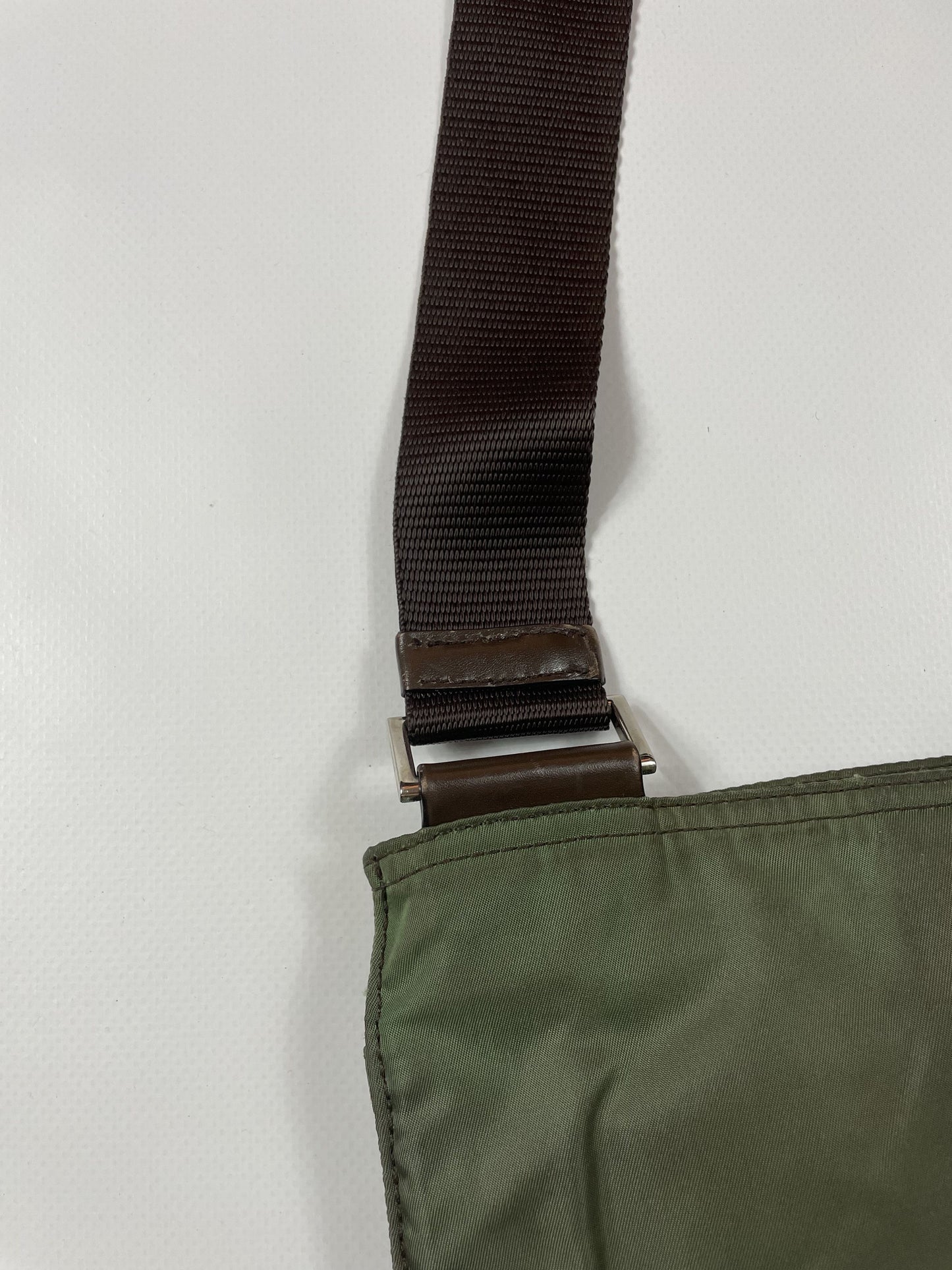 Prada nylon triangle logo small shoulder crossbody bag