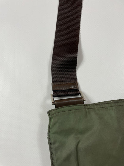 Prada nylon triangle logo small shoulder crossbody bag