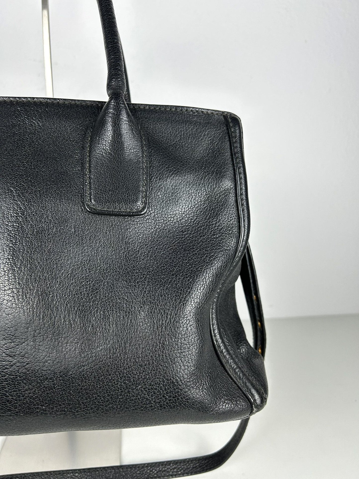 Miu miu madras leather tote bag