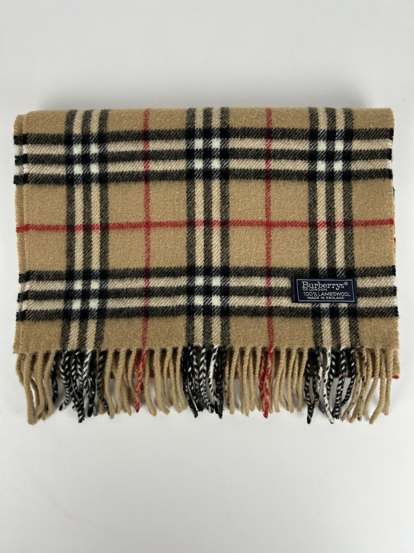 Vintage Burberry nova check long wool scarf