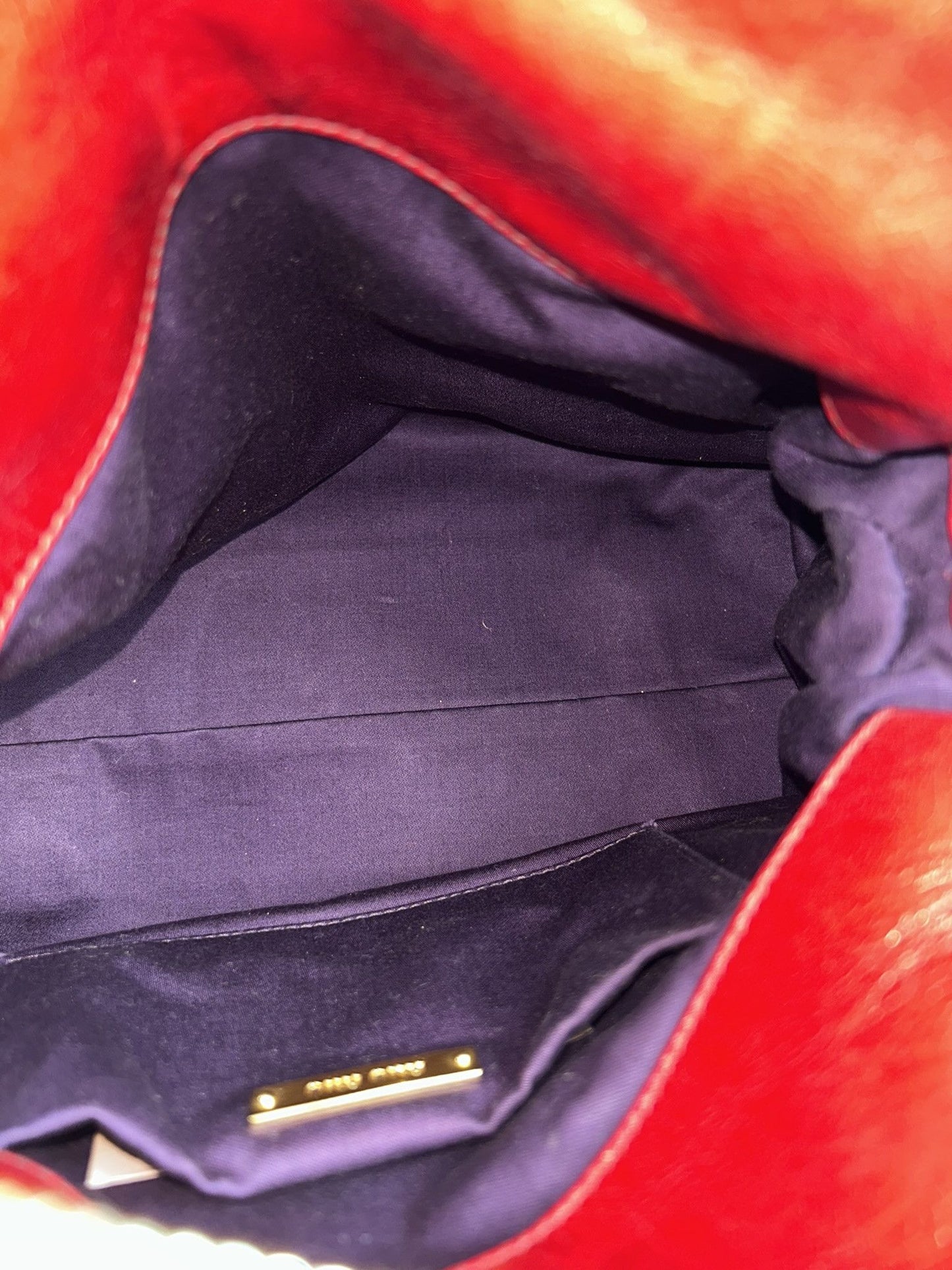 Miu miu vitello small bow bag in red