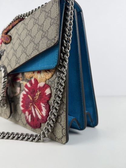 Gucci GG supreme Dionysus large with embroidered bee snake & flowers