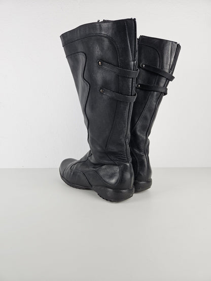 Vintage y2k avant garde leather biker boots