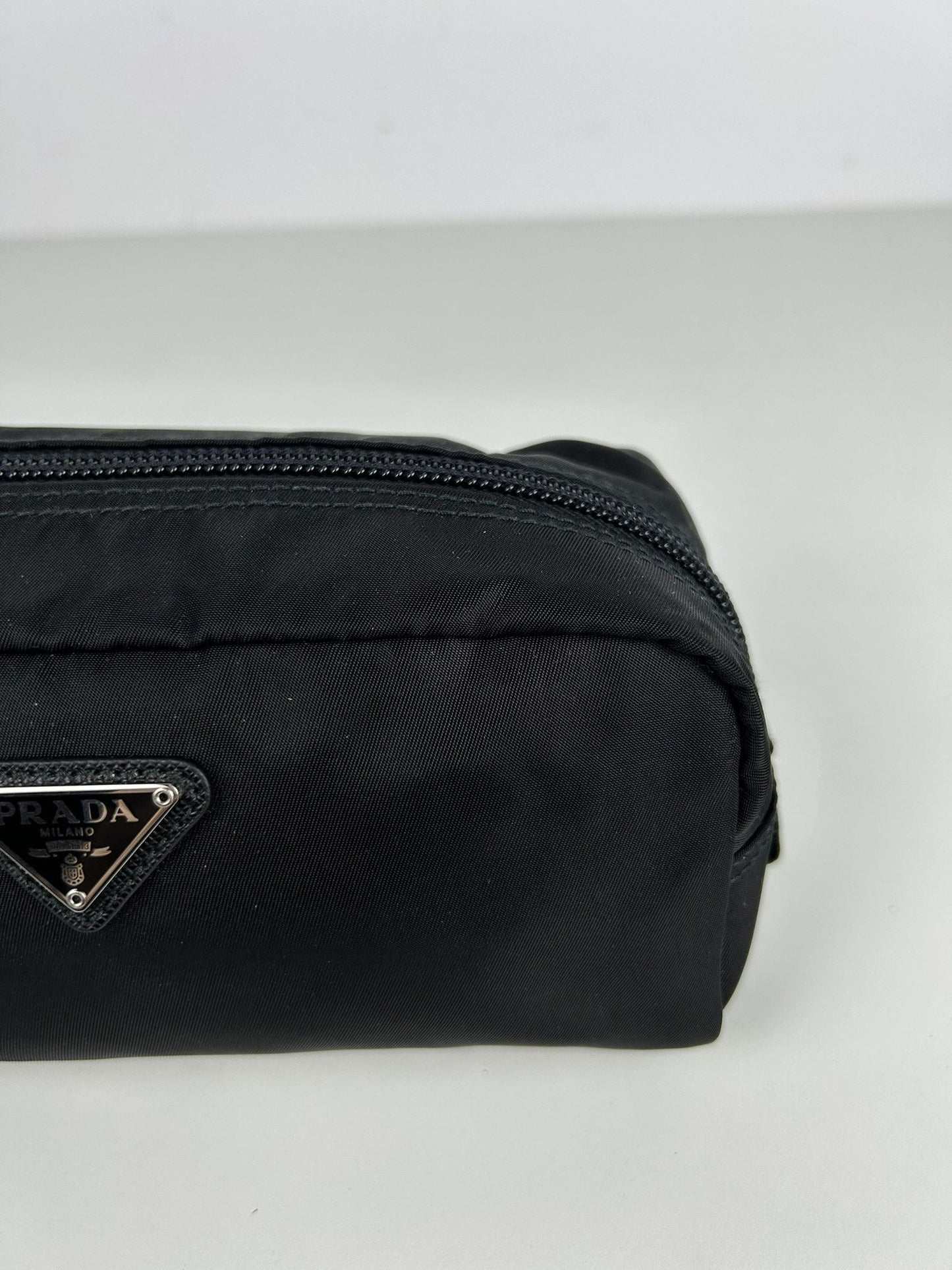 Prada nylon triangle logo mini pouch