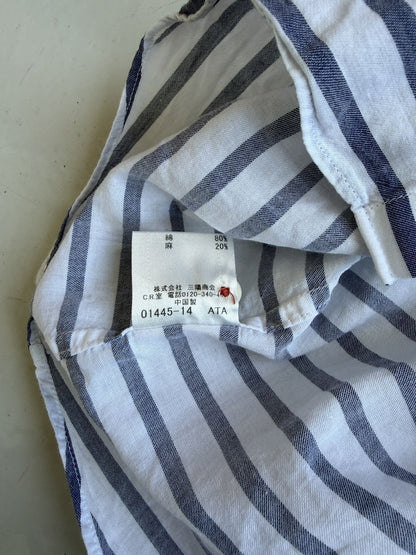 Burberry black label striped short sleeve shirt