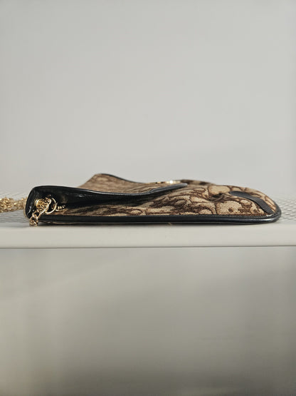 Vintage 80s Dior trotter chain flap shoulder/ crossbody bag