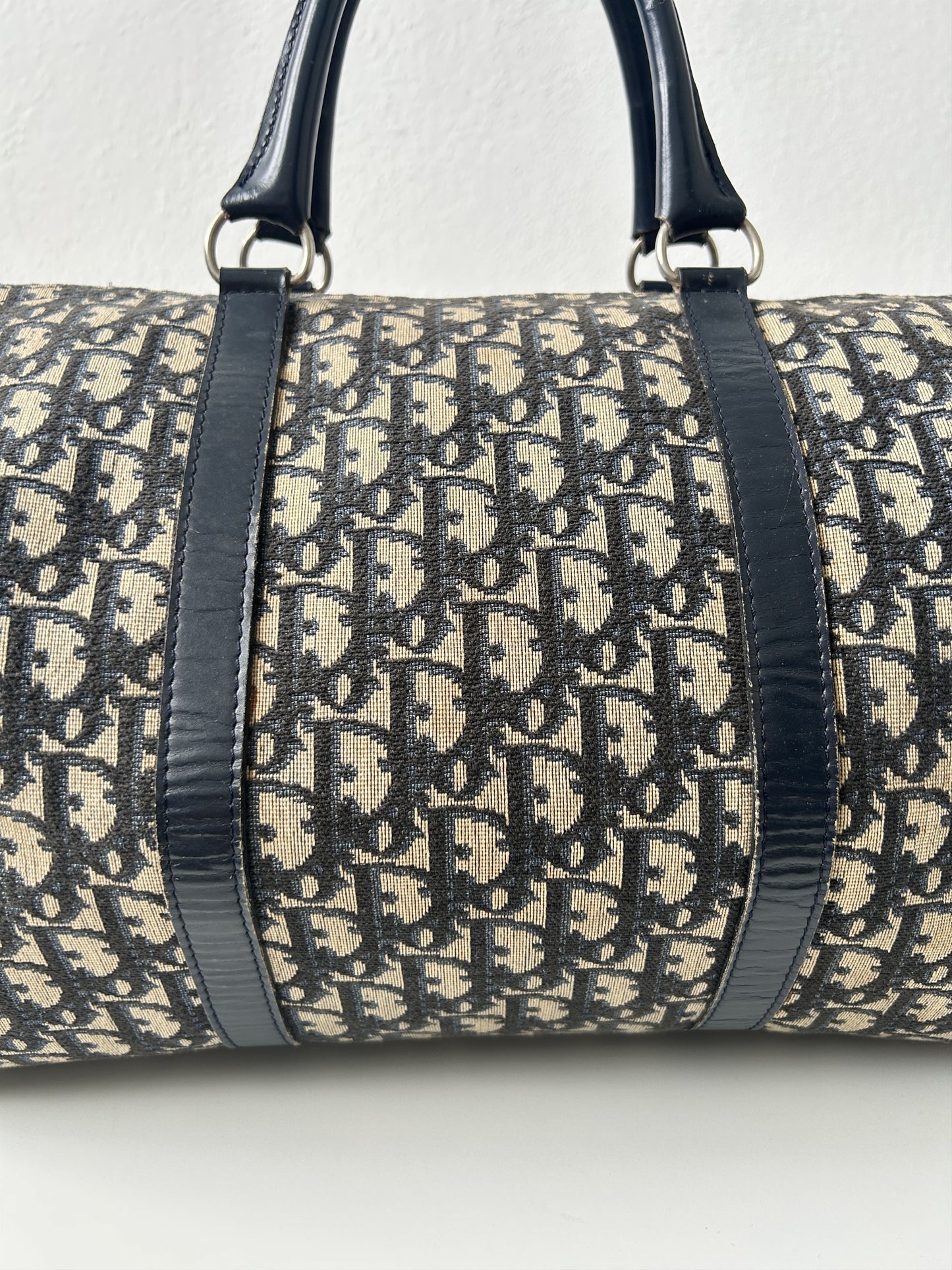 Vintage 70s Dior trotter oblique monogram canvas bowling bag