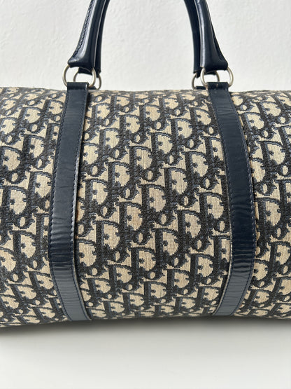 Vintage 70s Dior trotter oblique monogram canvas bowling bag