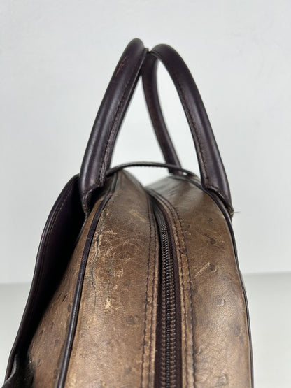 2000 Dior by John Galliano double saddle leather bowling bag