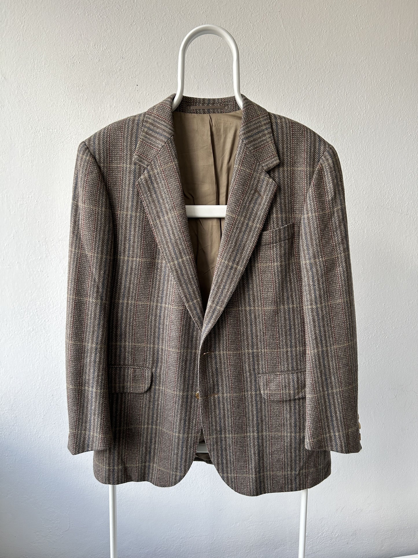 Vintage handmade checkered cashmere blazer