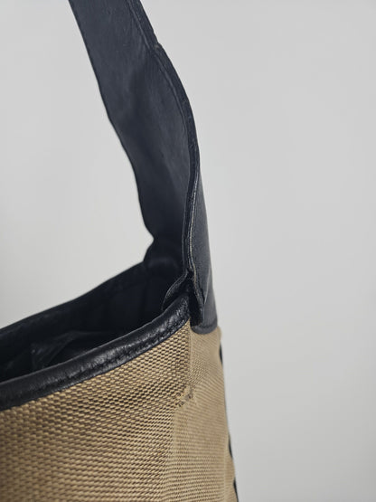 Vintage y2k Gucci Jackie canvas and leather hobo handbag