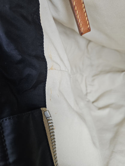 Archive miu miu nylon leather tote bag with cargo pockets