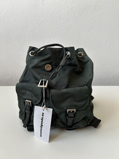 Vintage 90s Prada nylon triangle logo small cargo backpack