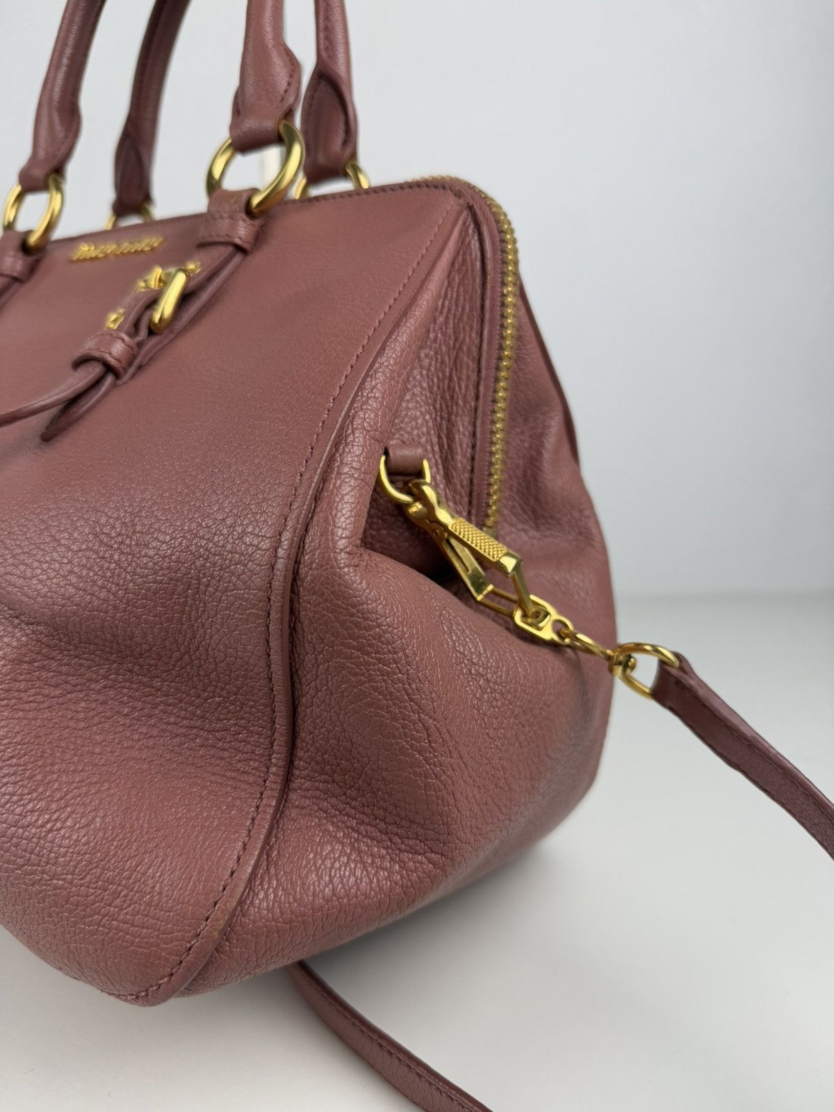 Miu Miu madras leather mini bowling bag