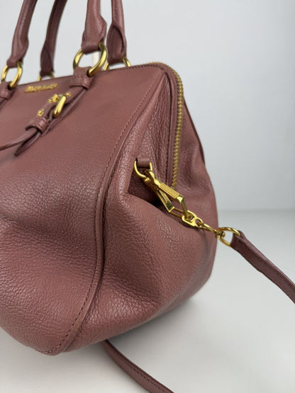 Miu Miu madras leather mini bowling bag