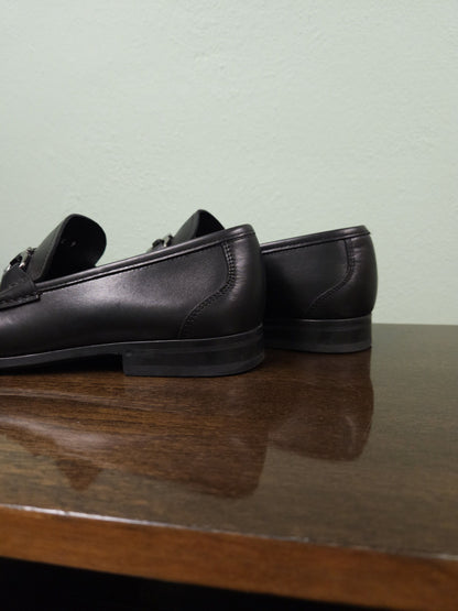Salvatore Ferragamo gancini black leather loafers