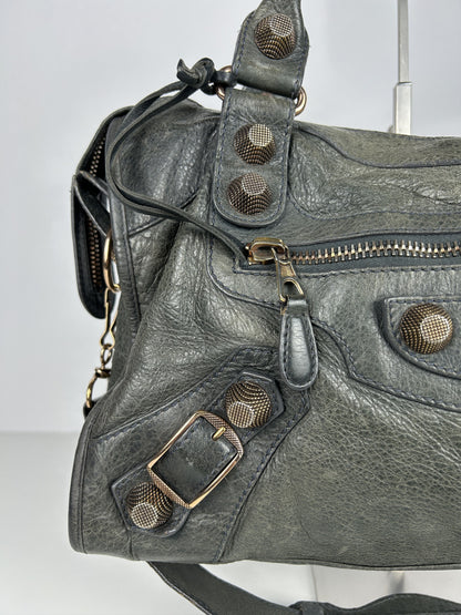 Balenciaga giant hardware city bag in dark gray