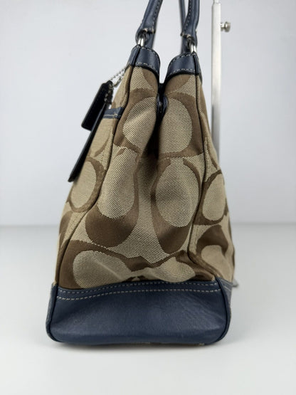 Coach park signature carryall canvas and leather tote