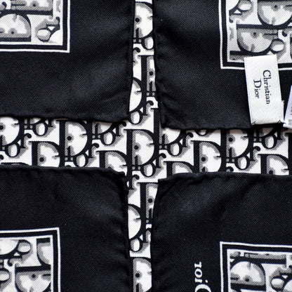 Vintage Dior trotter silk scarf black