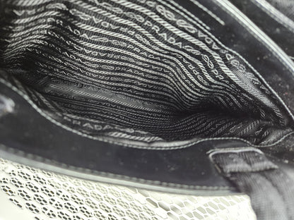 Archive AW1999 prada sport black tab wool and nylon tote bag