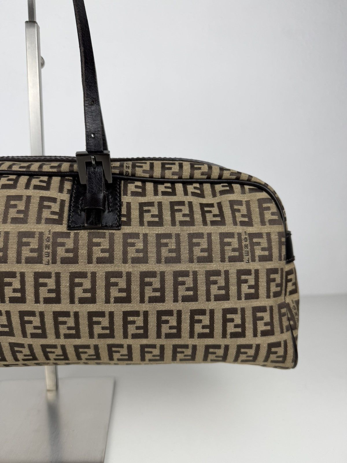Fendi zucchino monogram canvas mini bowling bag