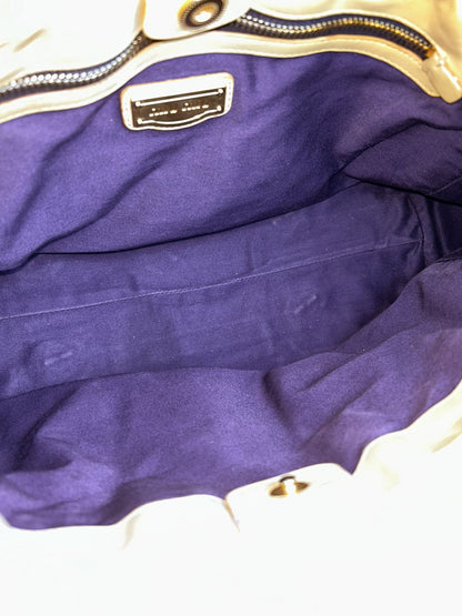 Miu miu vitello bauletto aperto gathered leather bag in buttery