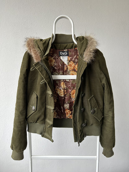 Archive y2k Dolce Gabbana corduroy hooded bomber