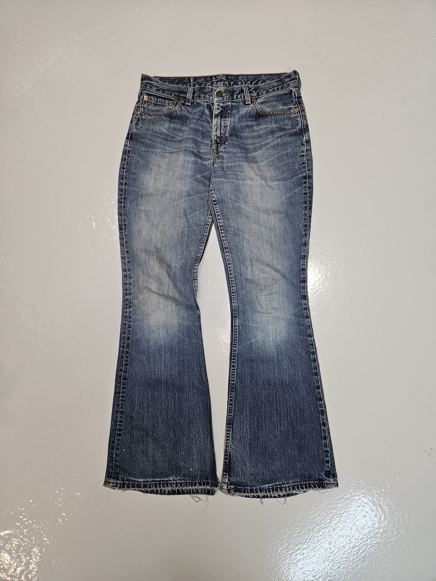 Vintage y2k levis 544 distressed flared denim