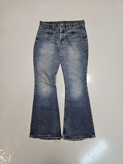 Vintage y2k levis 544 distressed flared denim