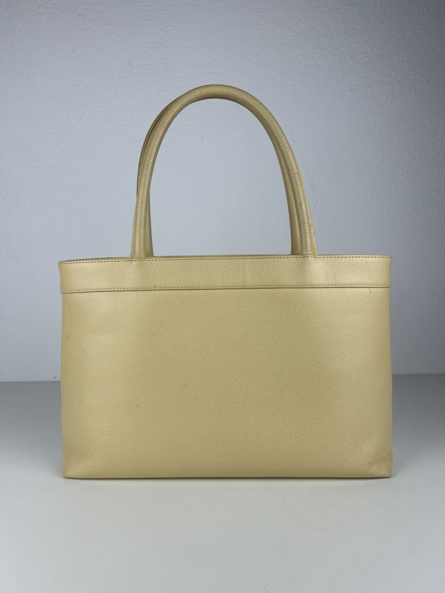 2004-2005 Chanel coco mark caviar open tote bag in buttery