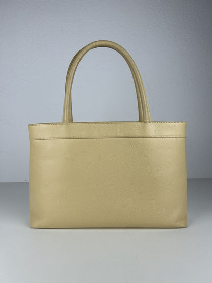 2004-2005 Chanel coco mark caviar open tote bag in buttery