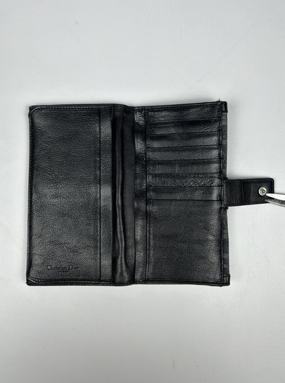 Dior flight monogram canvas and leather long trifold wallet