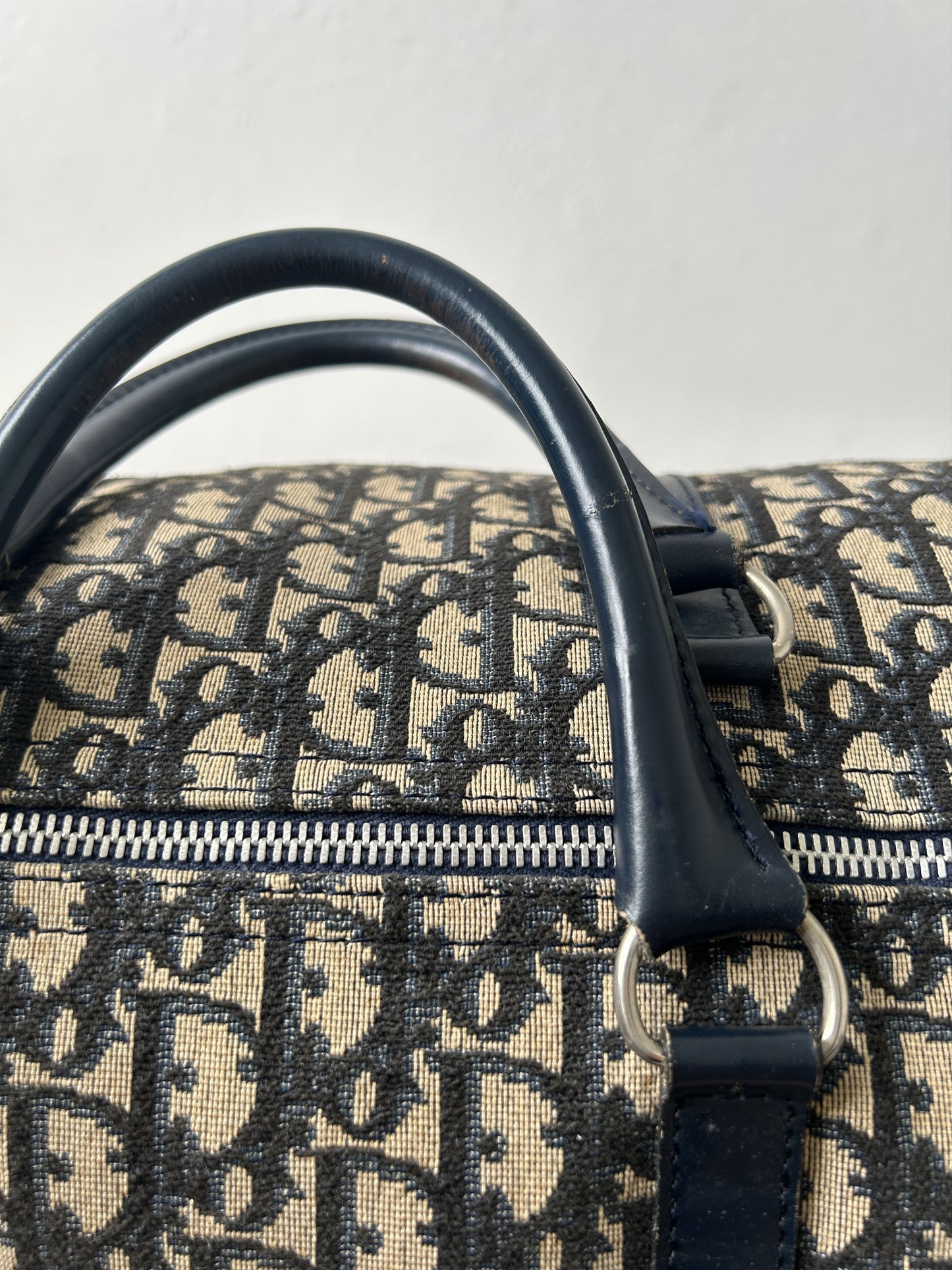 Vintage 70s Dior trotter oblique monogram canvas bowling bag